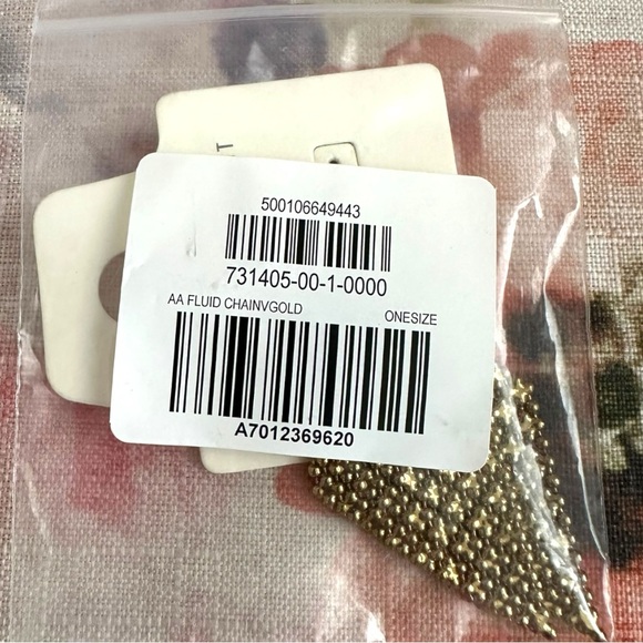 NWT Aureus + Argent Fluid Diamond Shaped Chain Earrings Vintage Gold Tone - Picture 6 of 6